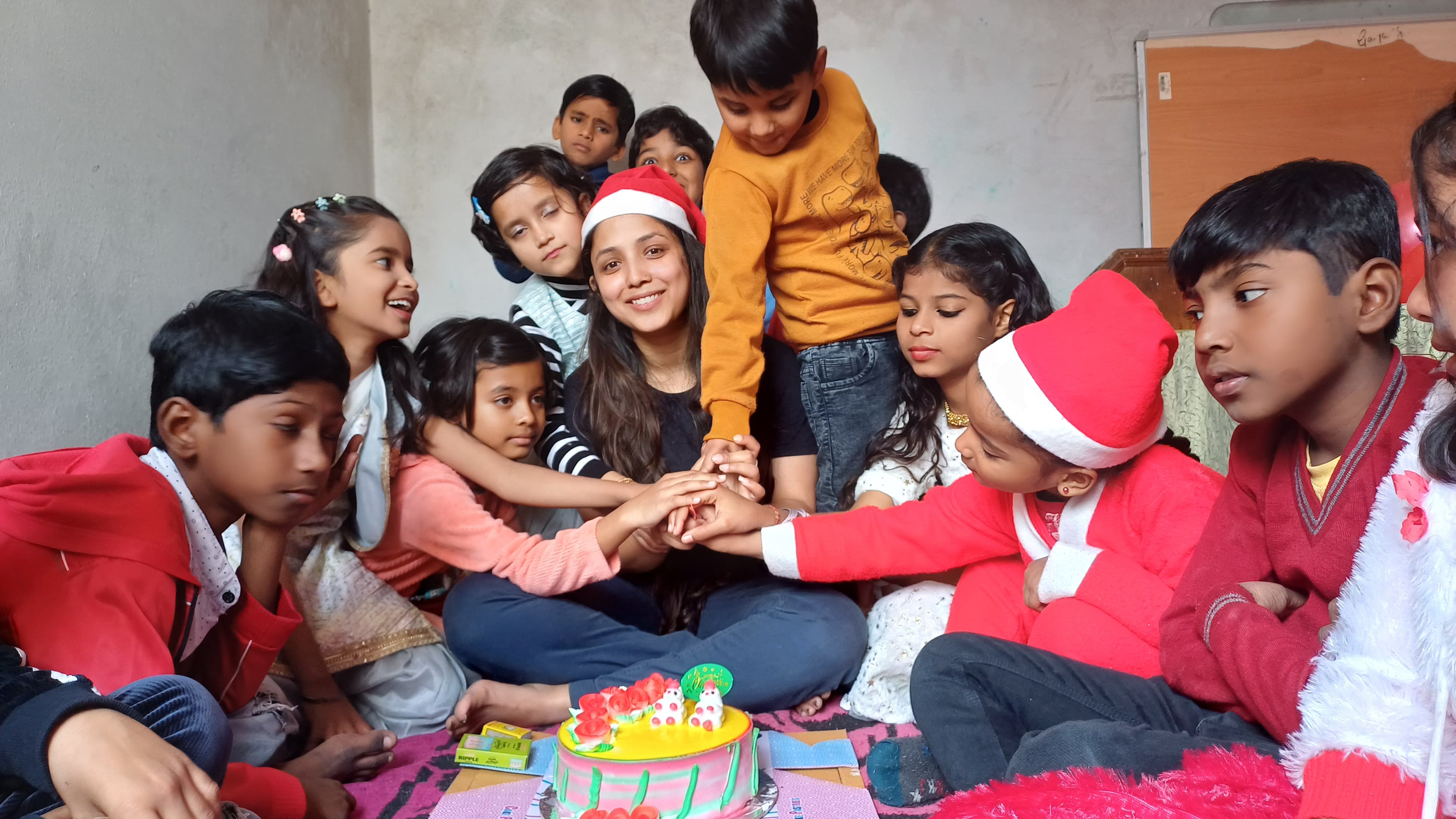 Group of children at Shiksha Foundation community event