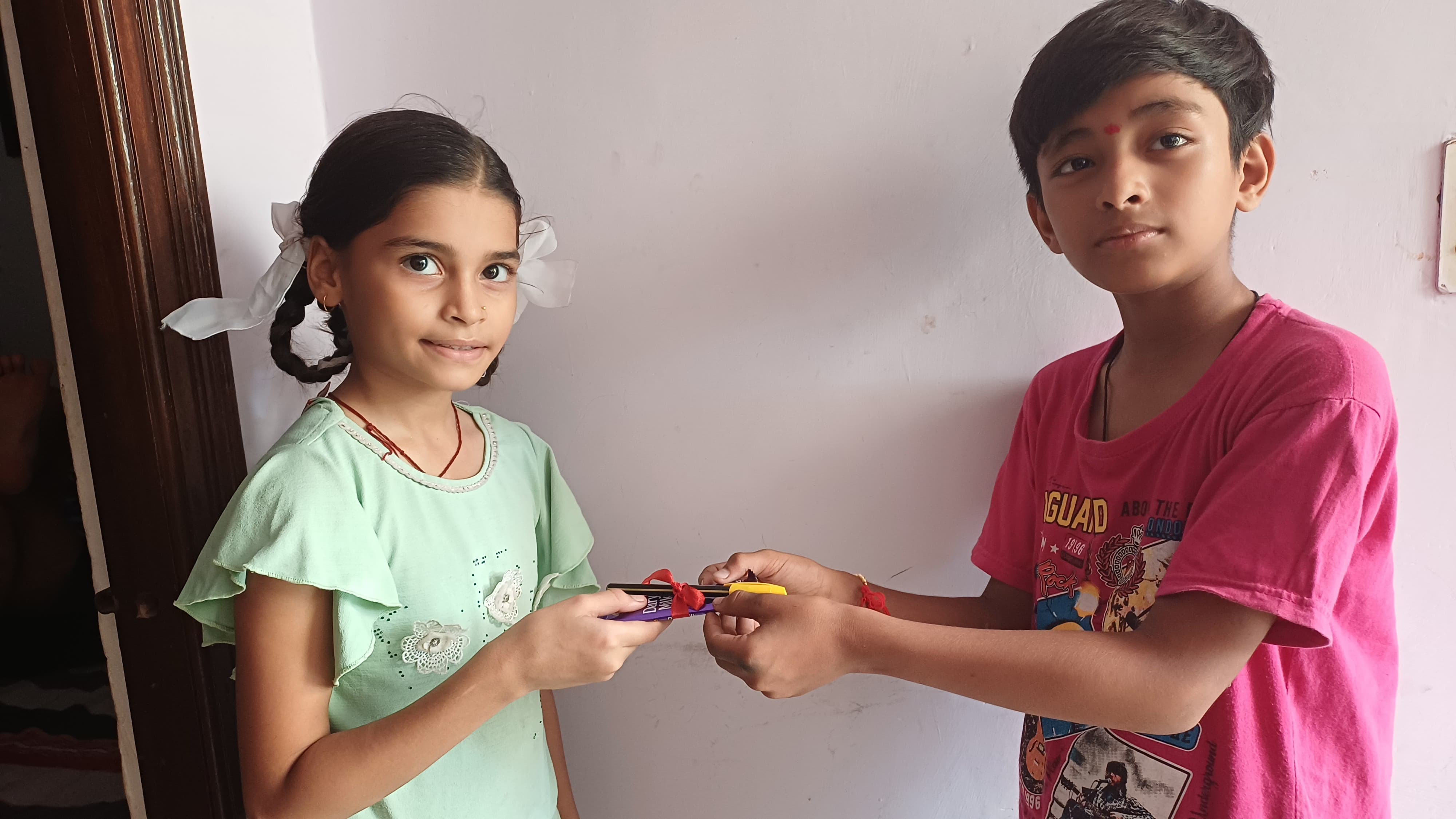 Rakhi-making activity with children at Shiksha Foundation