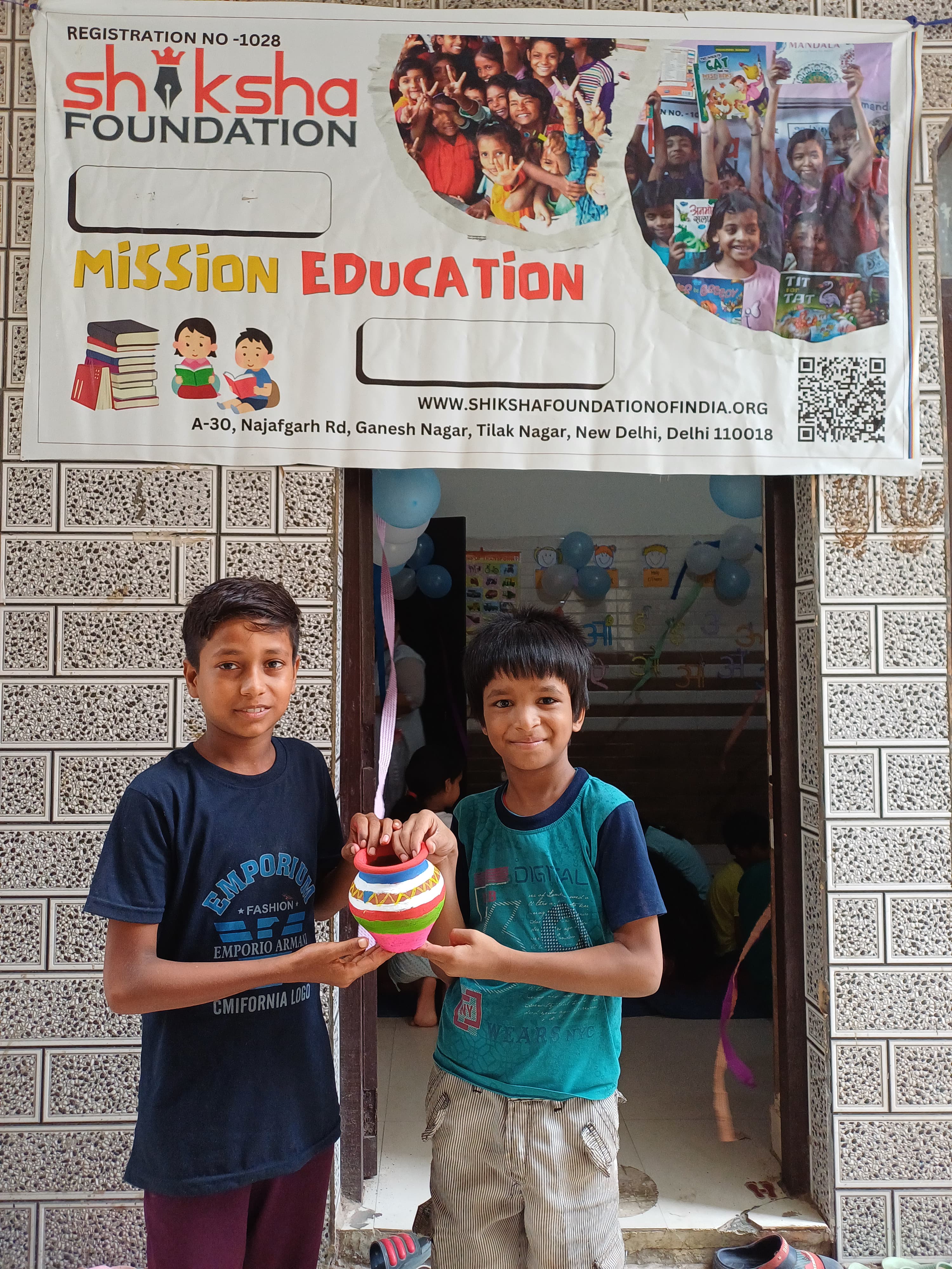 Group activity session with children at Shiksha Foundation