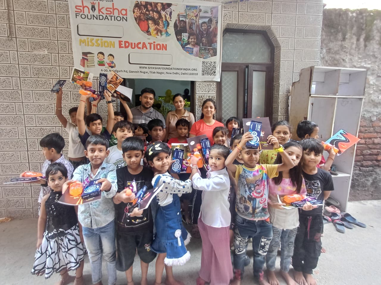 Children learning with smiles at Shiksha Foundation