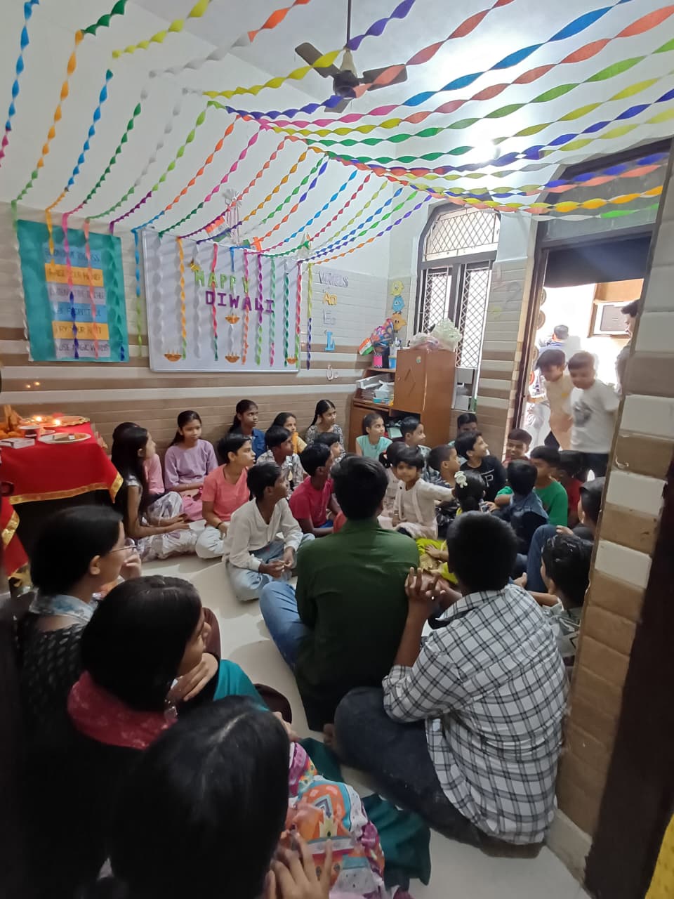 Volunteers conducting a session with children