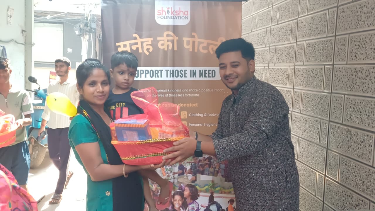Shiksha Foundation team with community members