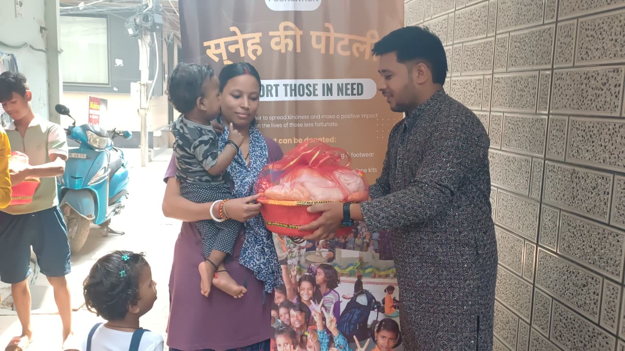 Volunteers helping children with their studies
