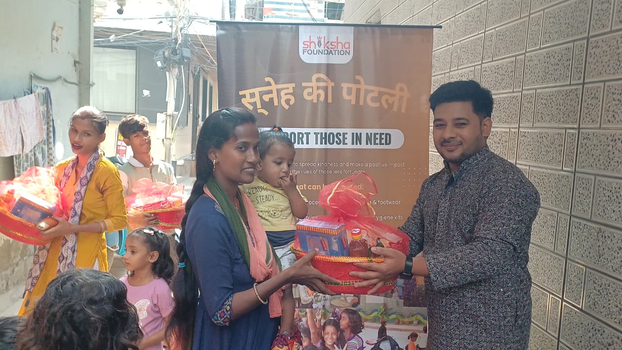 Food distribution drive at Shiksha Foundation