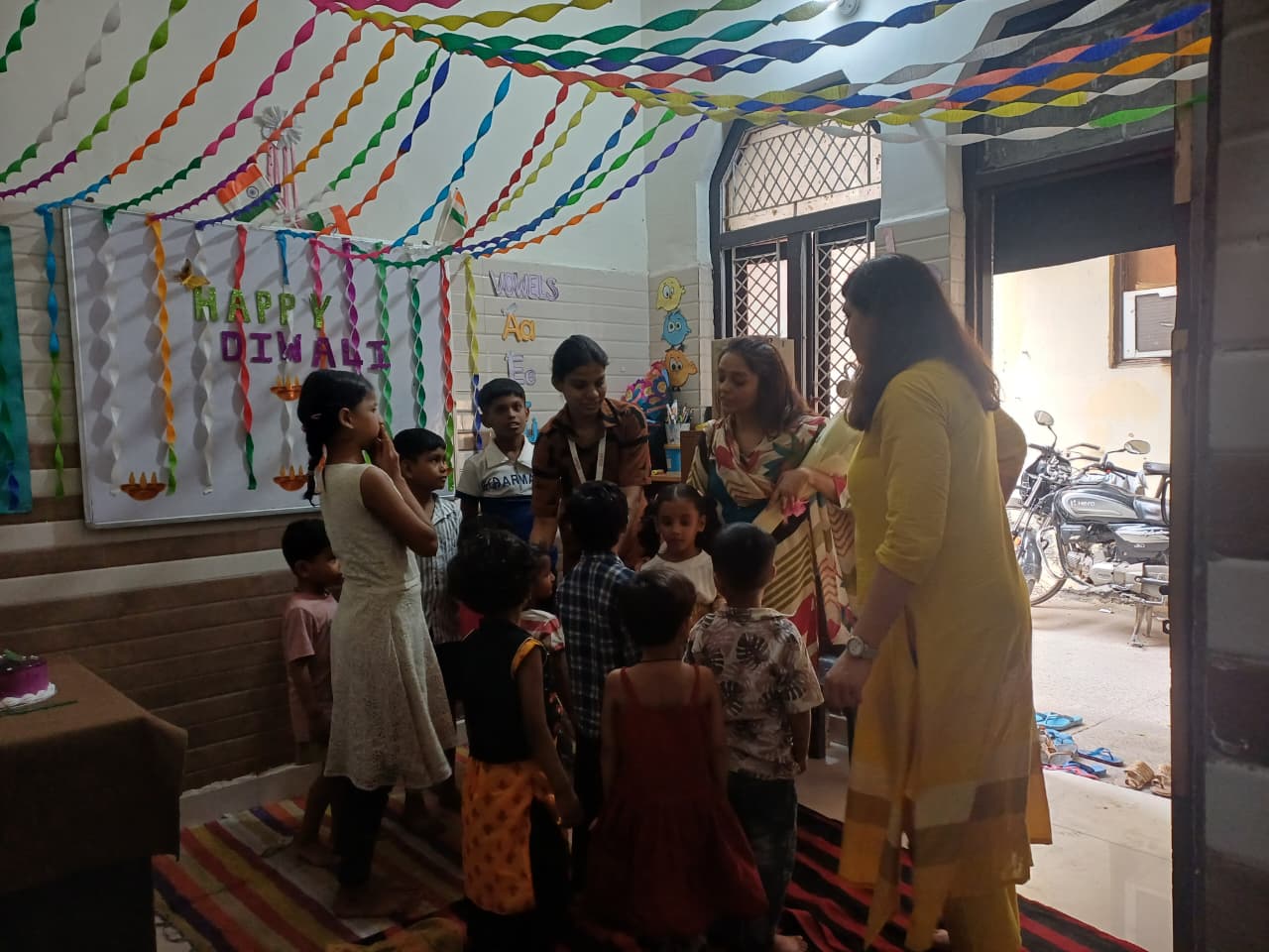 Volunteers dedicating their time to help children
